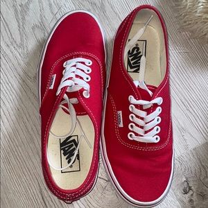RED VANS WORN ONCE
